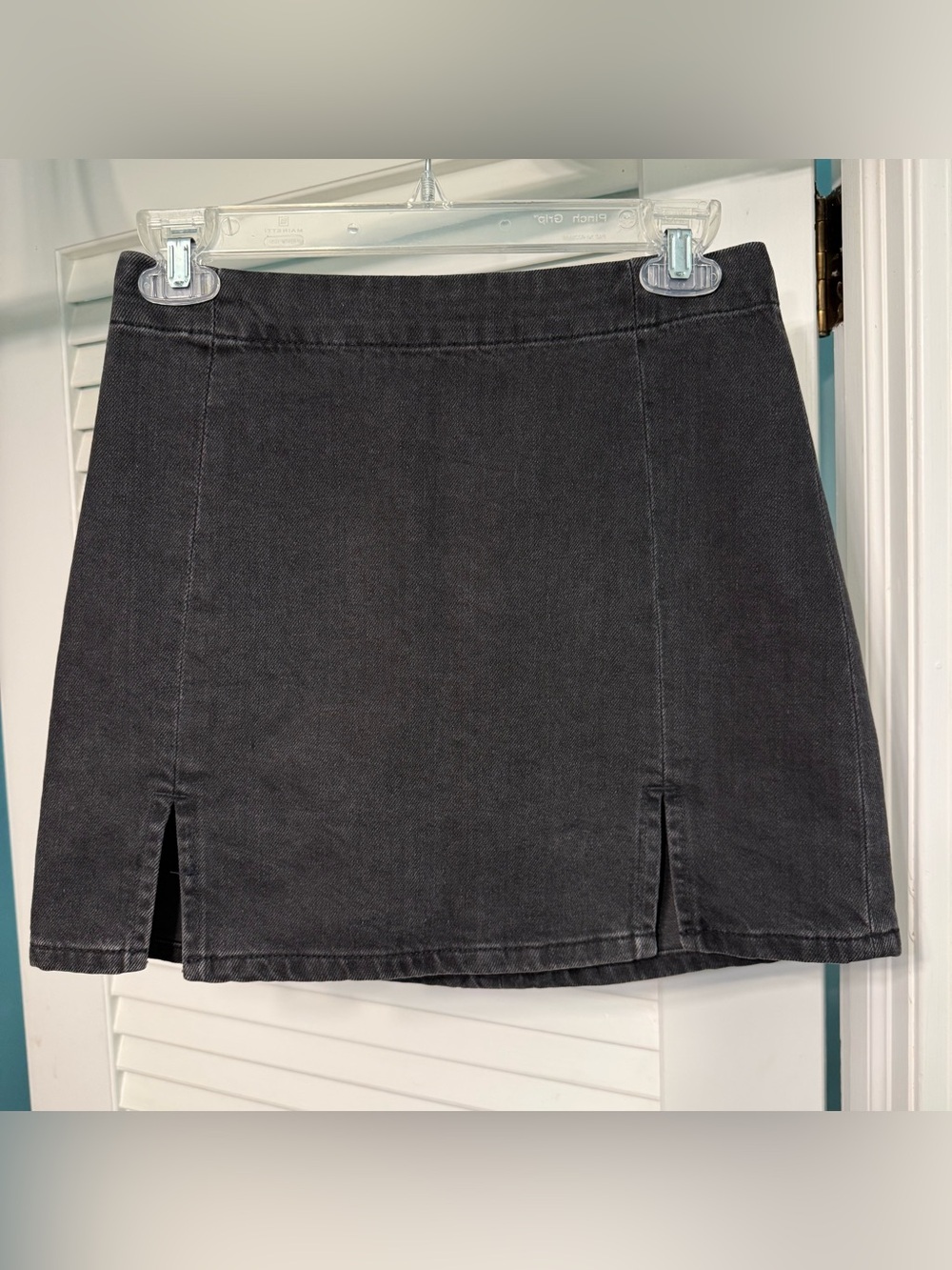 BDG Black Denim Mini Skirt with Front Slits